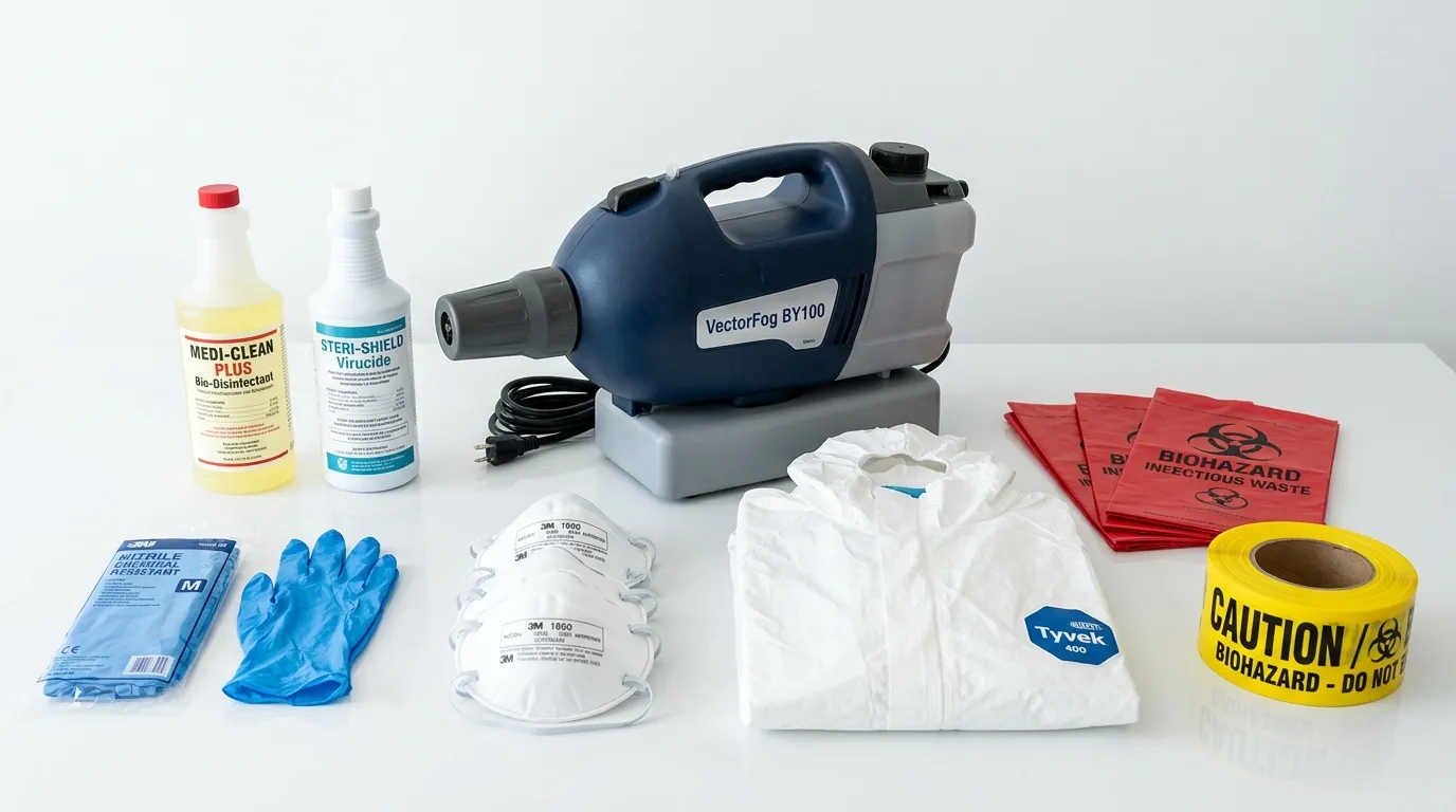 Professional biohazard remediation crew working in Baytown