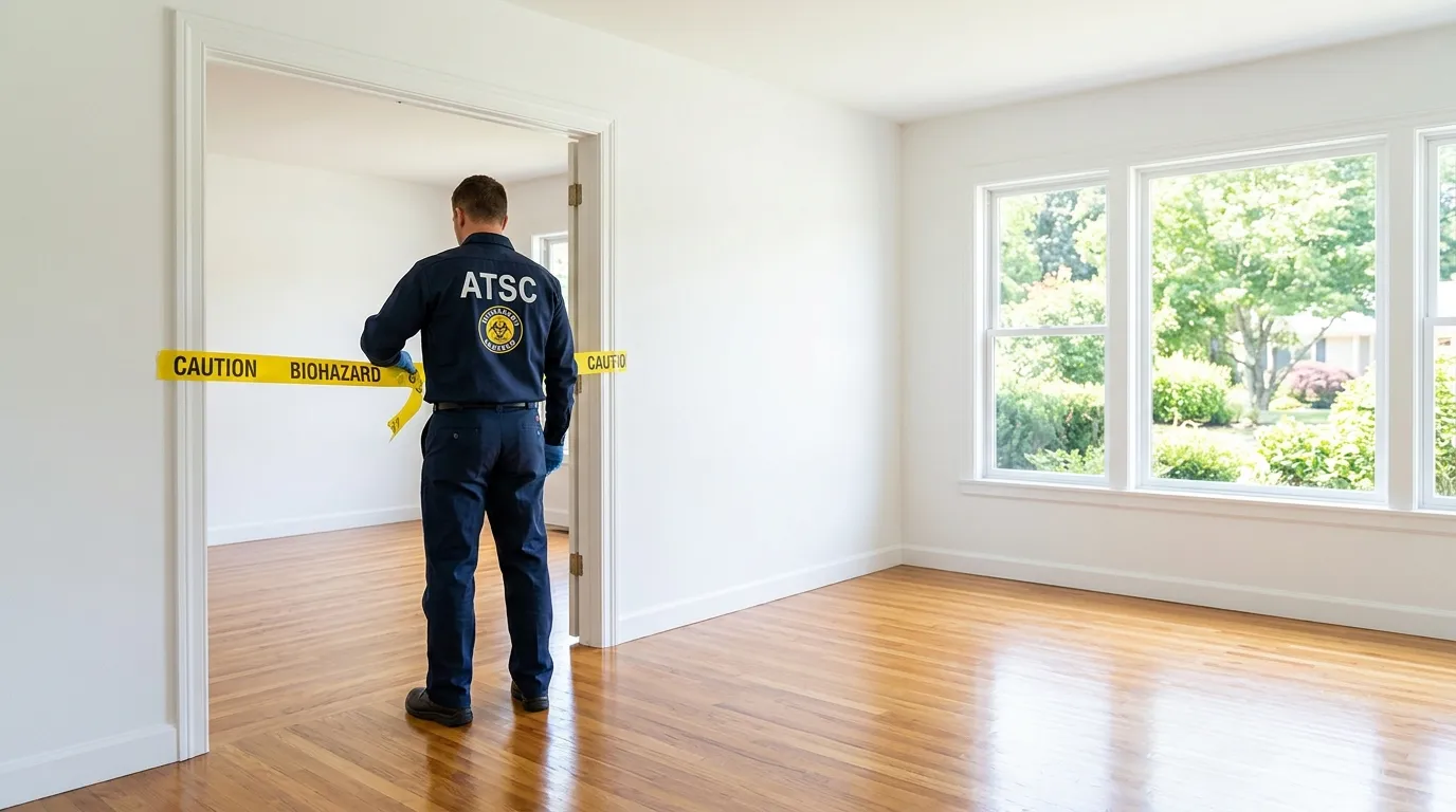 Certified biohazard cleanup crew performing Crime Scene Cleanup in Baytown